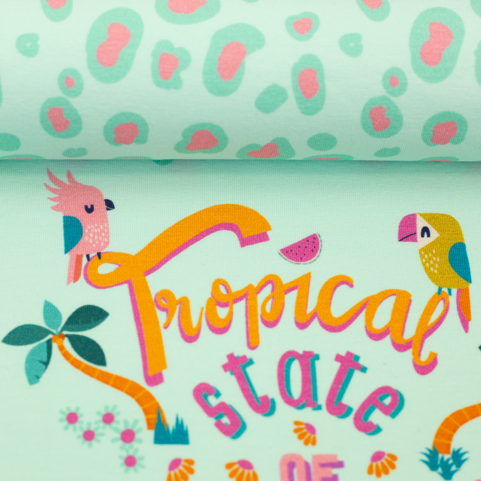 Parrots by Bienvenido Colorido, Jersey Baumwolle Parrots by Bienvenido Colorido, Jersey Baumwolle