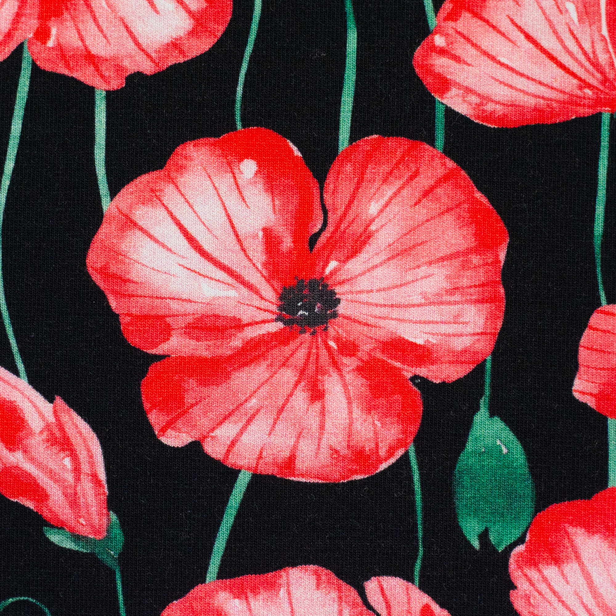 Mohnzauber von Hipsomhap in schwarz, 10 cm-Detailausschnitt