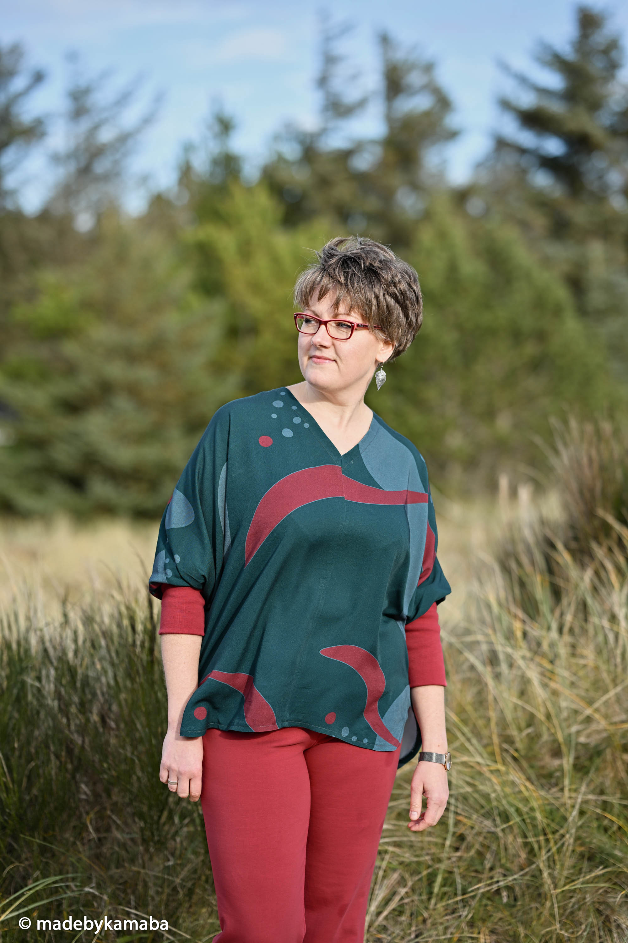 214750 Panel, ca. 115cm, rot/gulf coast