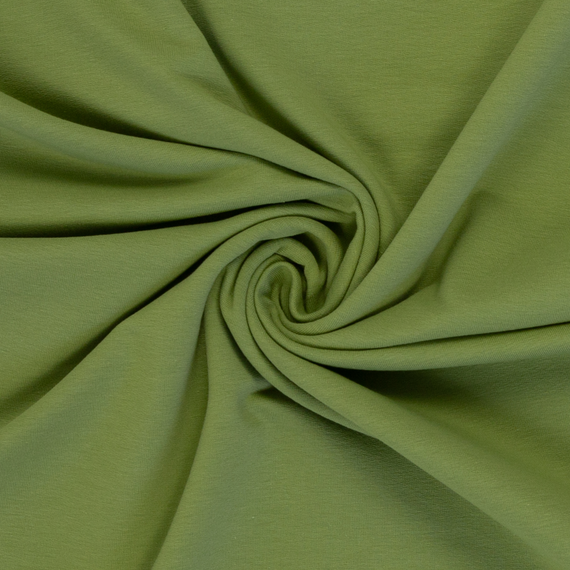 Maike FS27 – French Terry in khaki, drapiert dargestellt