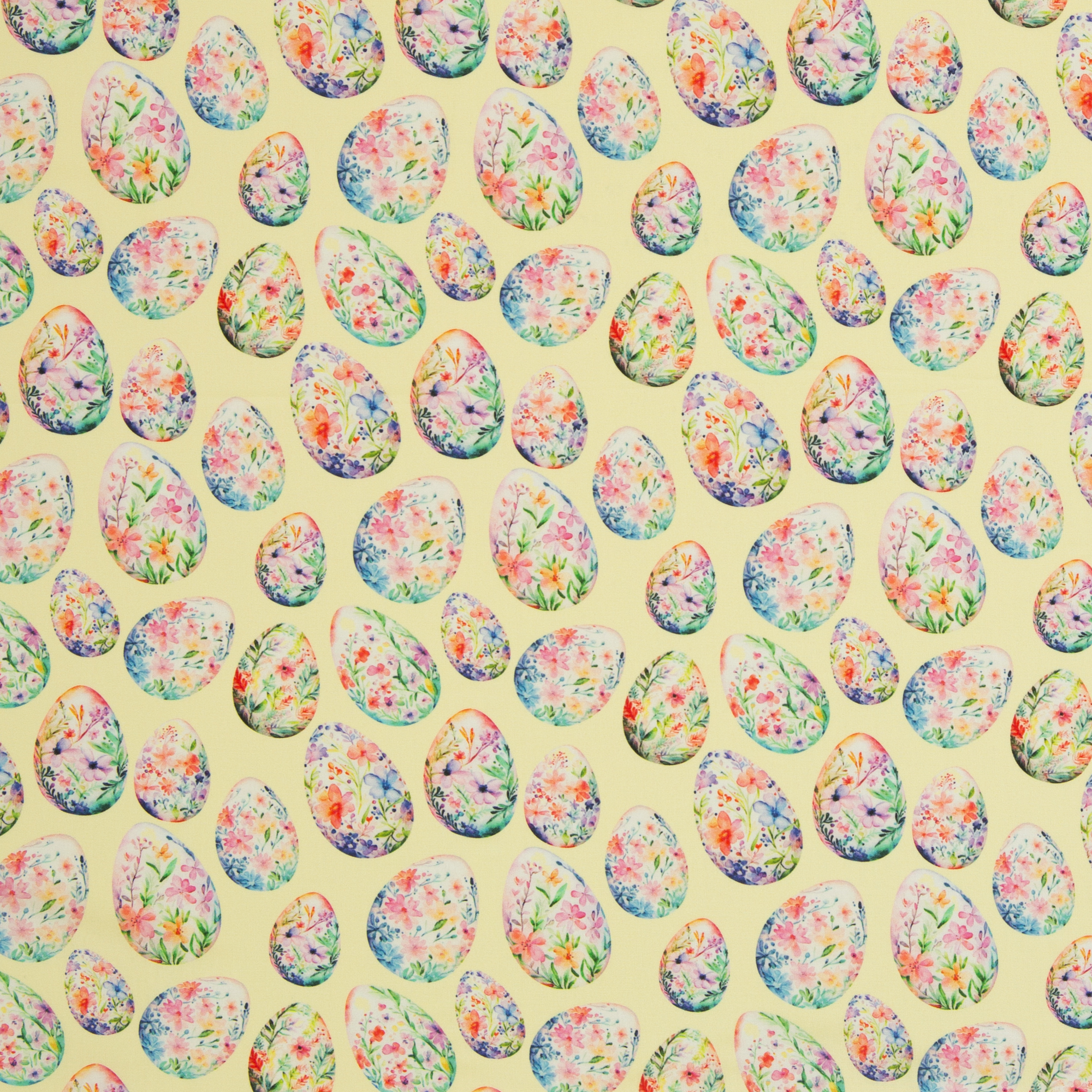 Easter – woven cotton fabric in light yellow, 40 cm section