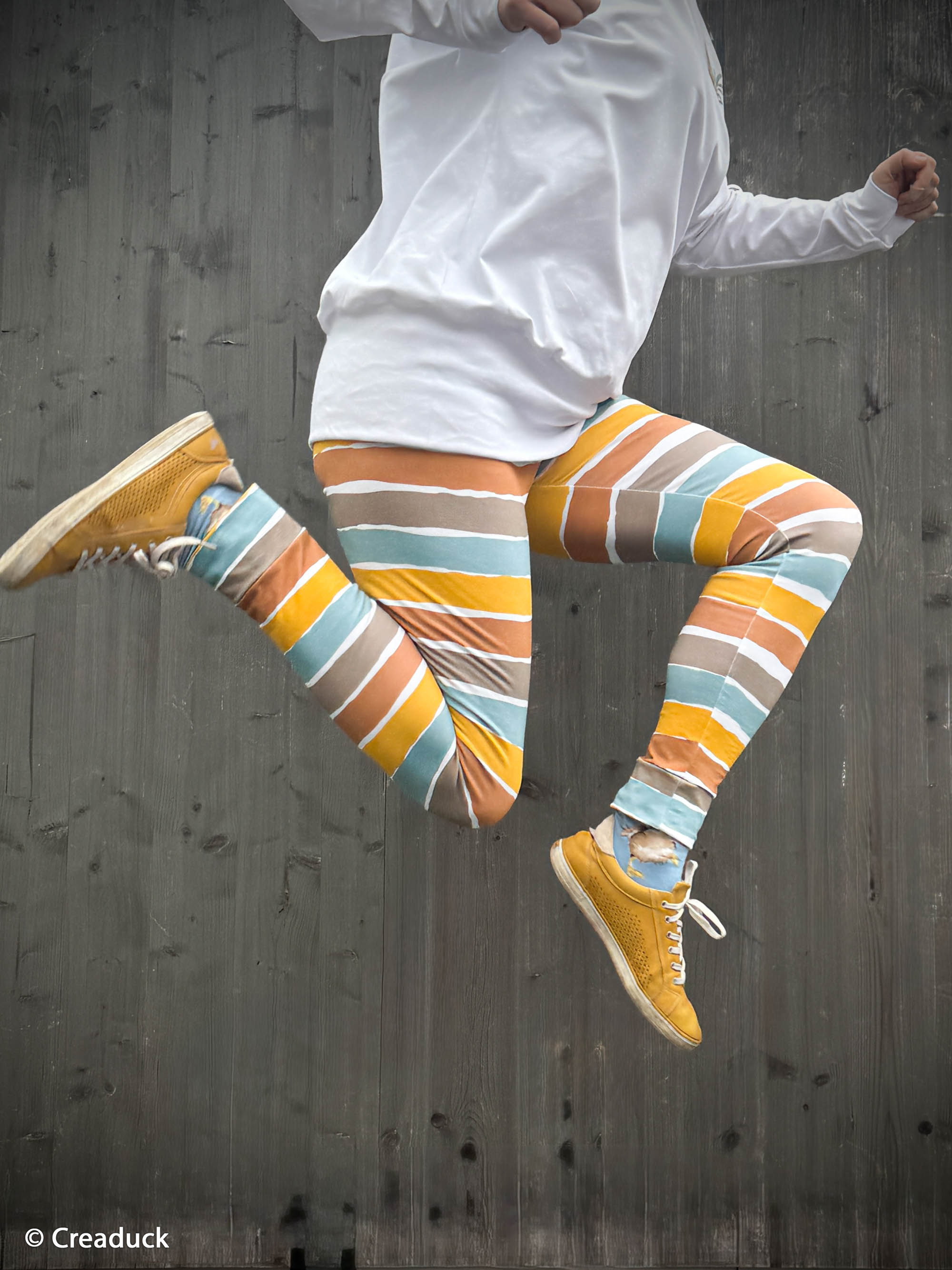 809803 Streifen, bunt/braun/ocker/blau