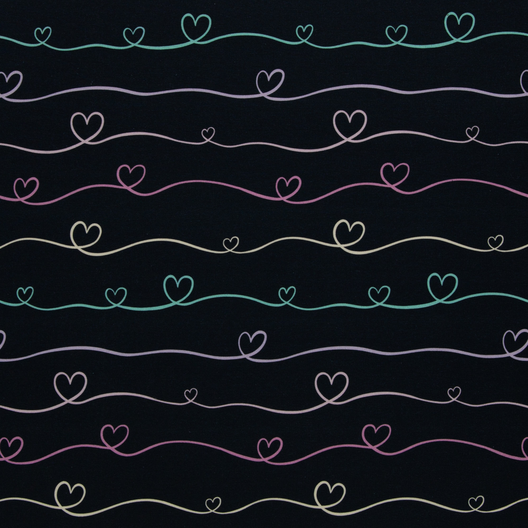 Scribble Hearts by Mrs Mint Design, Jersey Baumwolle