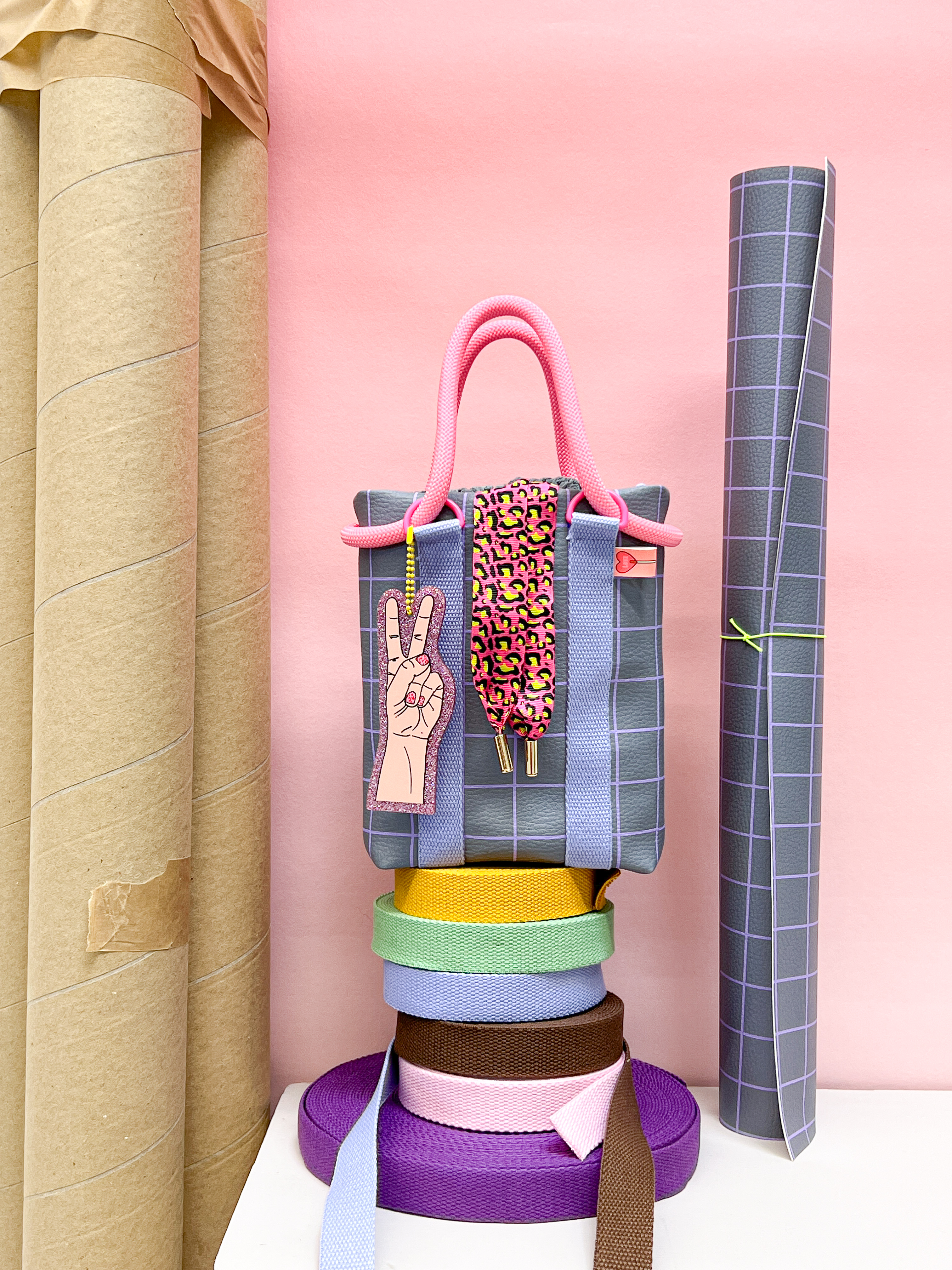 802285 Karos, dunkelgrau/flieder