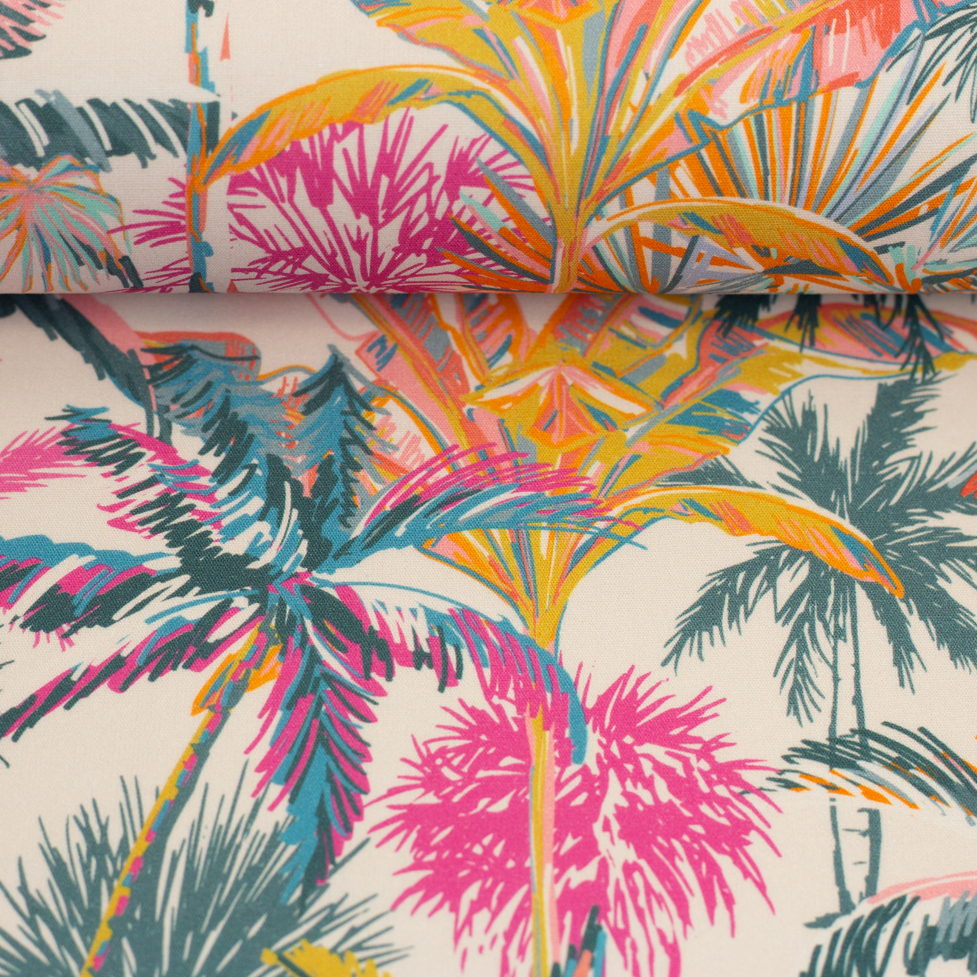 Tropical Palms by Bienvenido Colorido, Baumwolle Webware Tropical Palms by Bienvenido Colorido, Baumwolle Webware