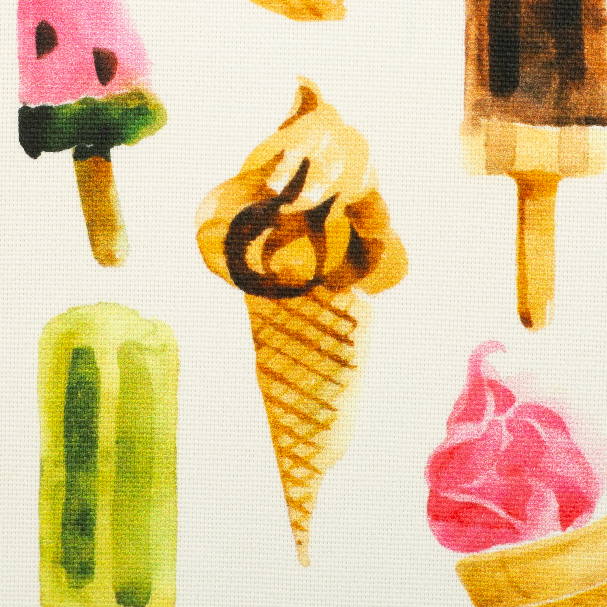Matteo, Canvas Matteo – Detailansicht: Canvas mit Eis-Motiv in Bunt/Weiß (561011), 10 cm-Ausschnitt
