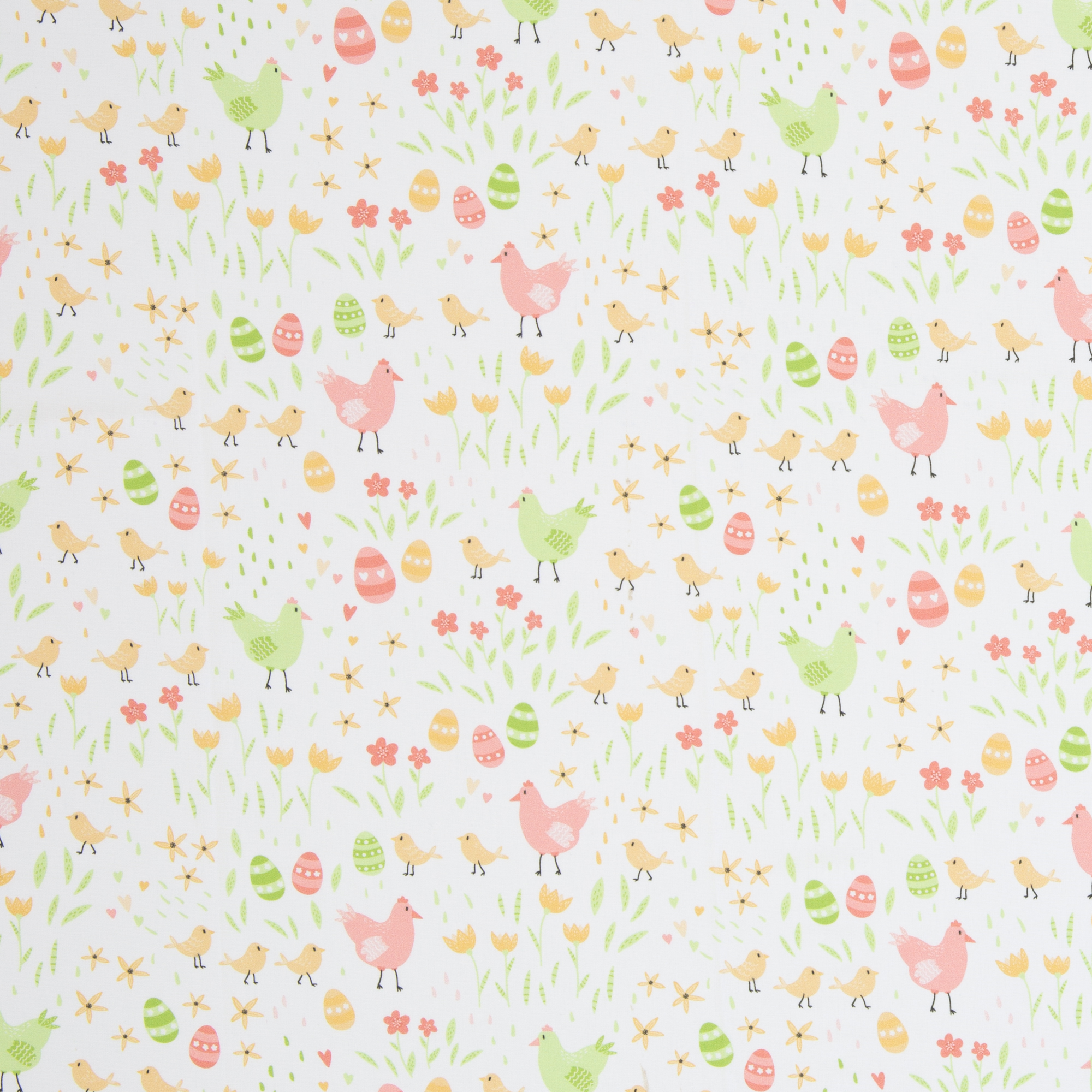 Easter – woven cotton fabric in white, 40 cm section