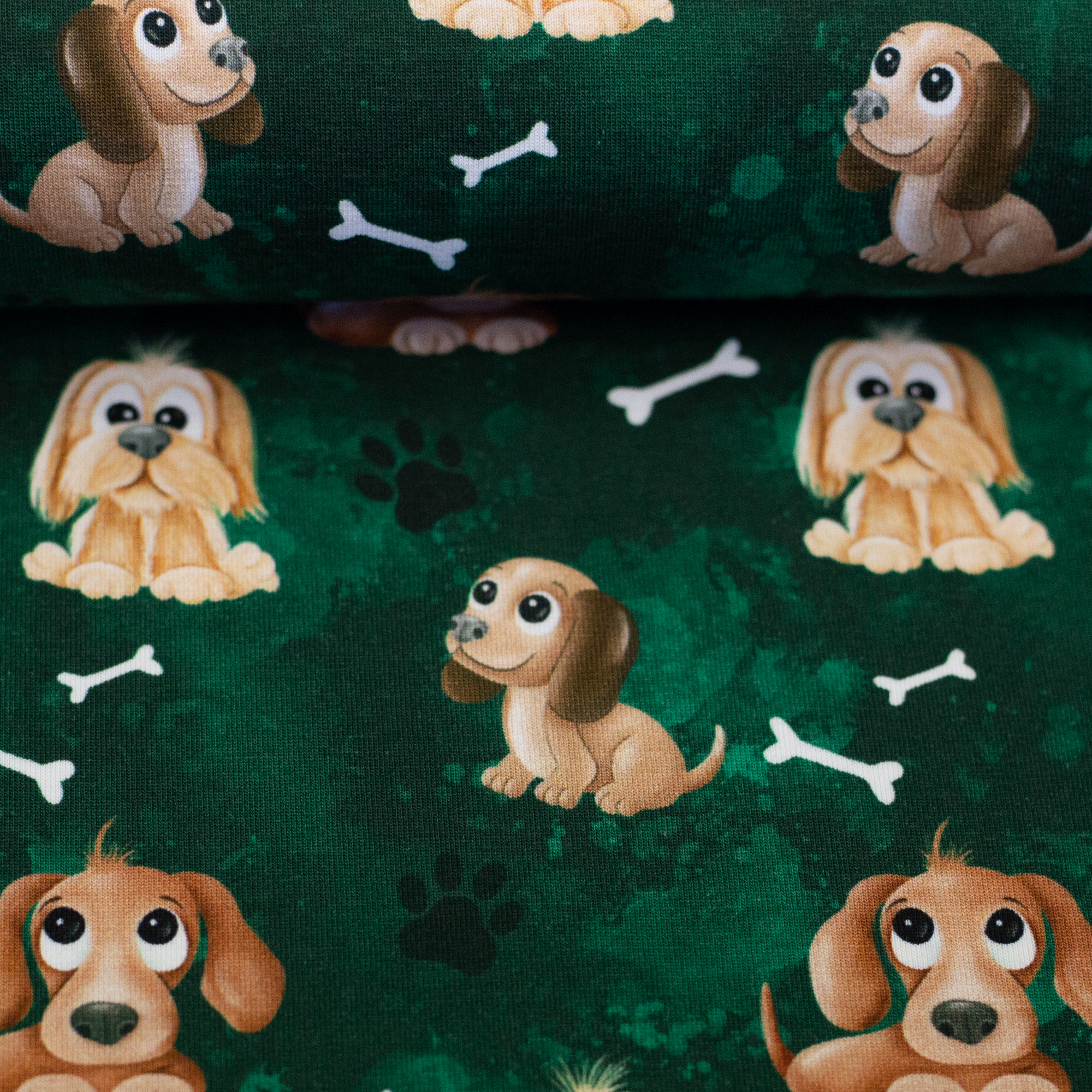 Dog friends by Mrs. Mint, Jersey Baumwolle