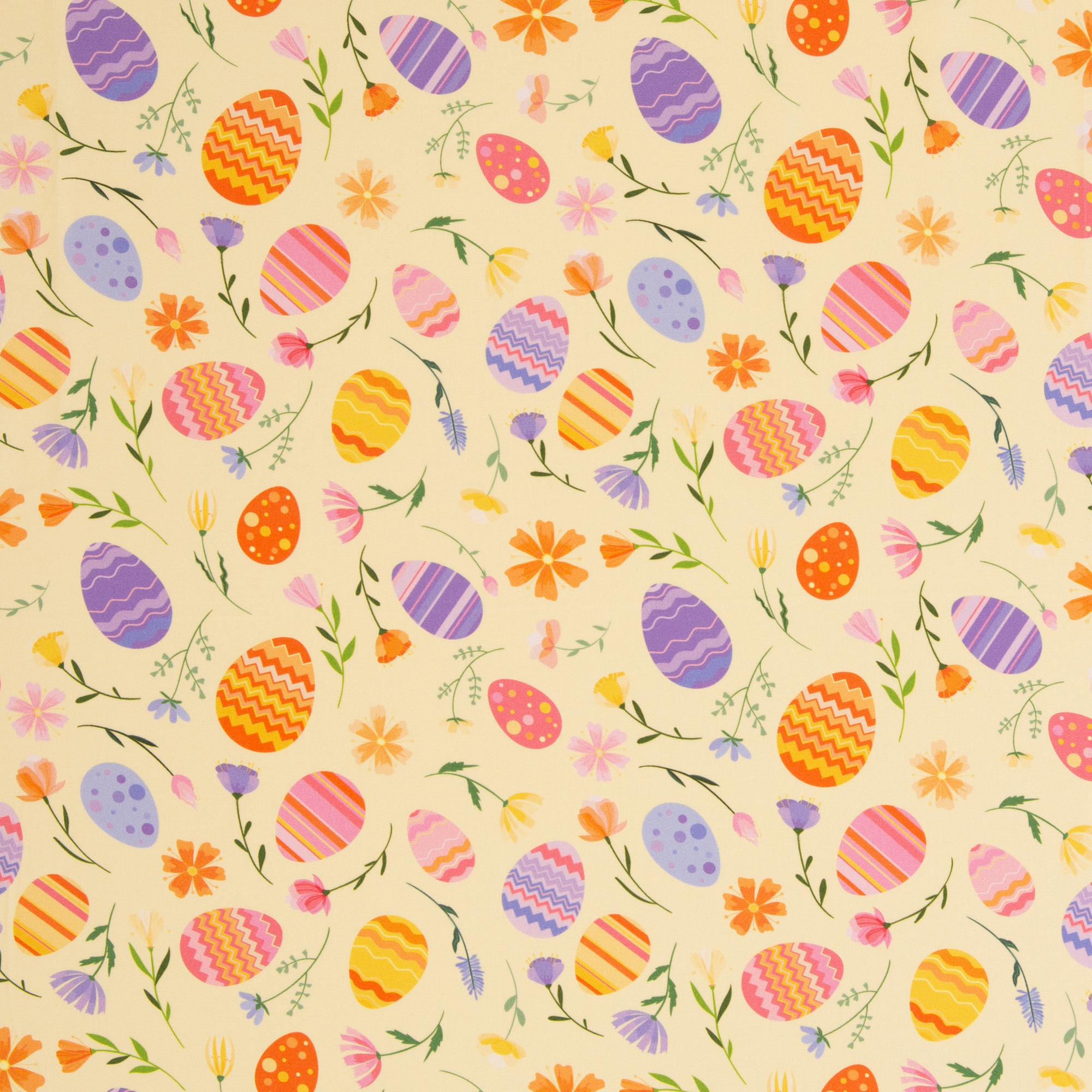Easter – woven cotton fabric in light yellow, 40 cm section