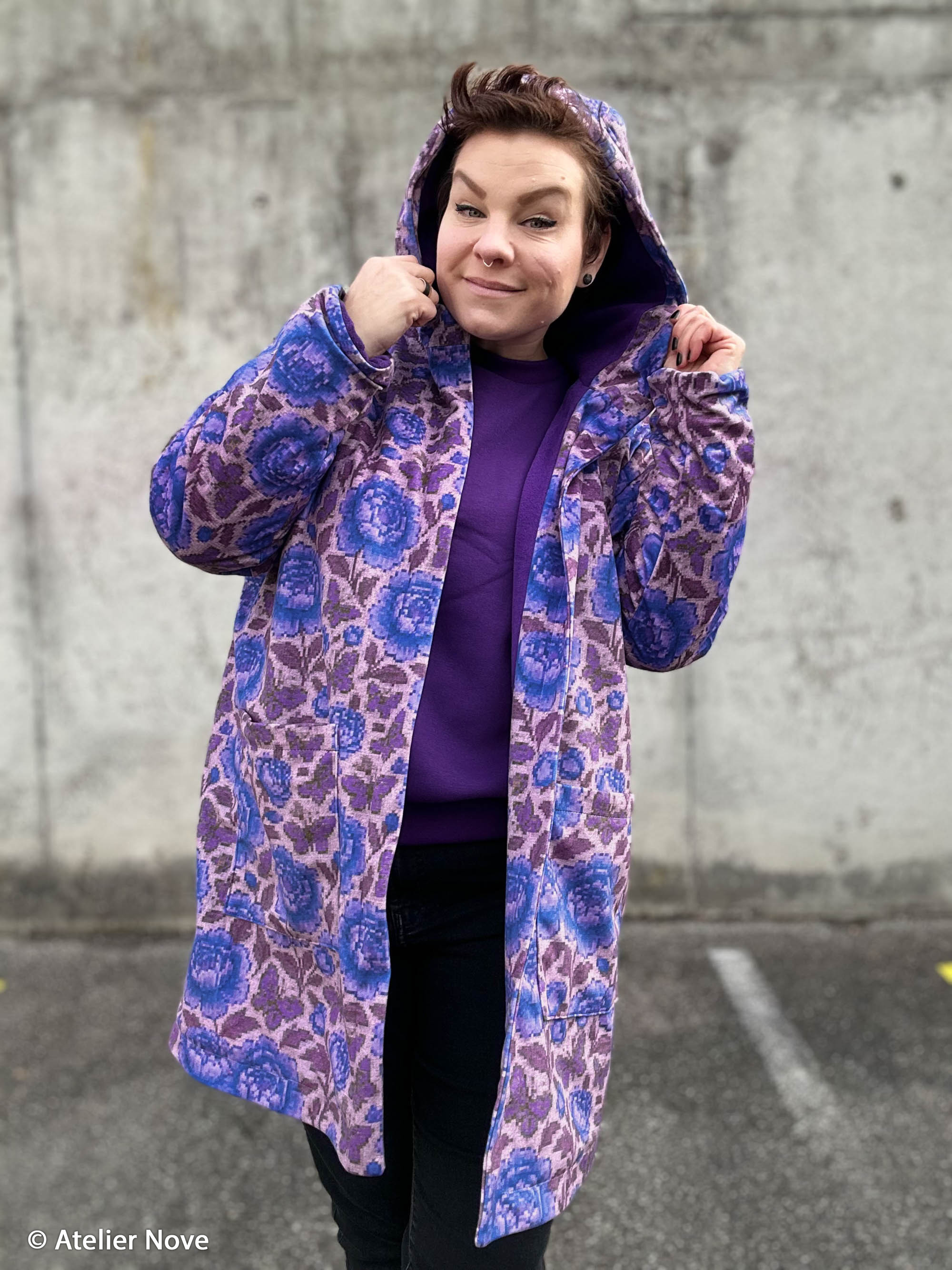 165256 Pixelblumen, flieder/blau