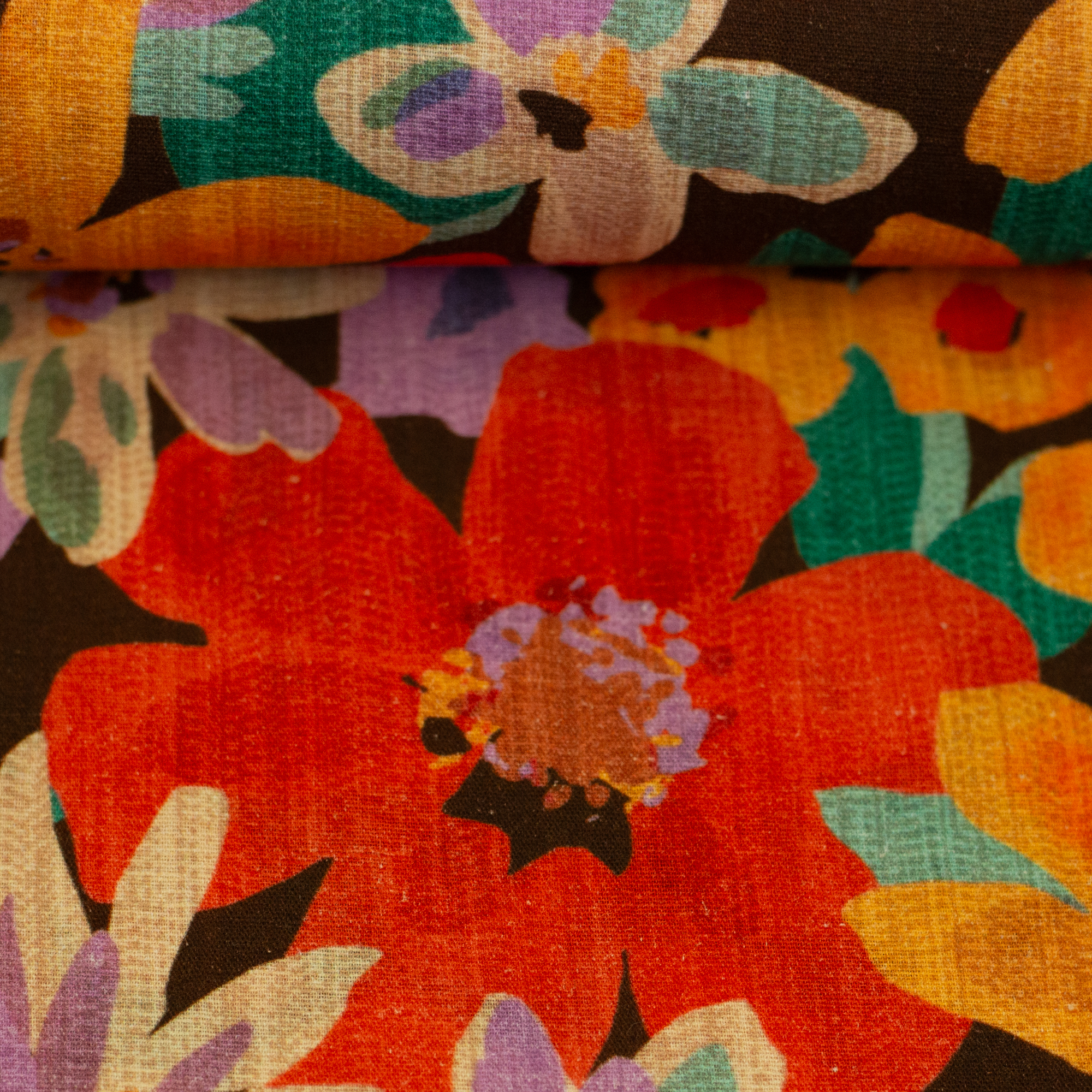 Ira – blended fabric in brown, on the fabric bolt