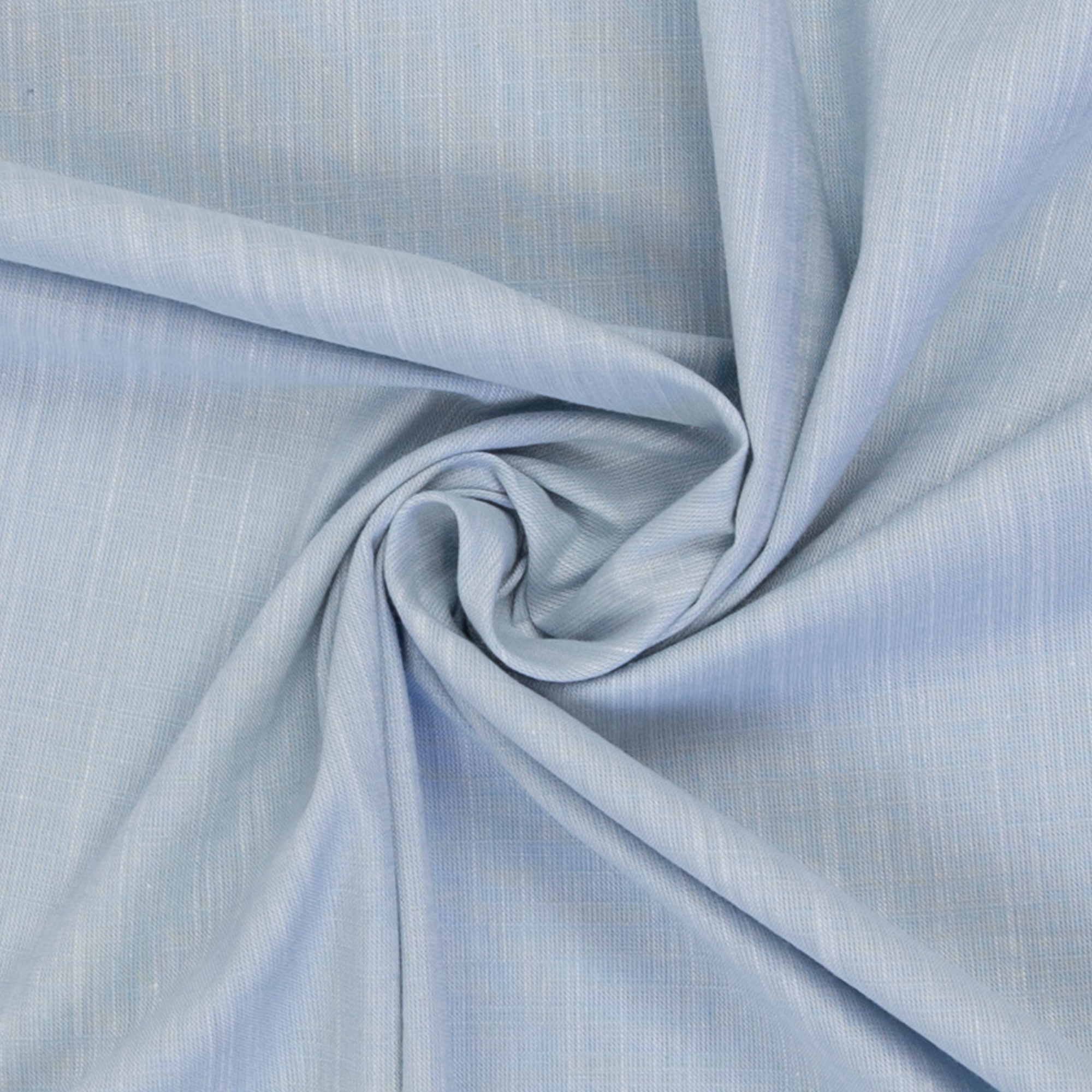 Sanna – woven cotton fabric in blue, shown draped