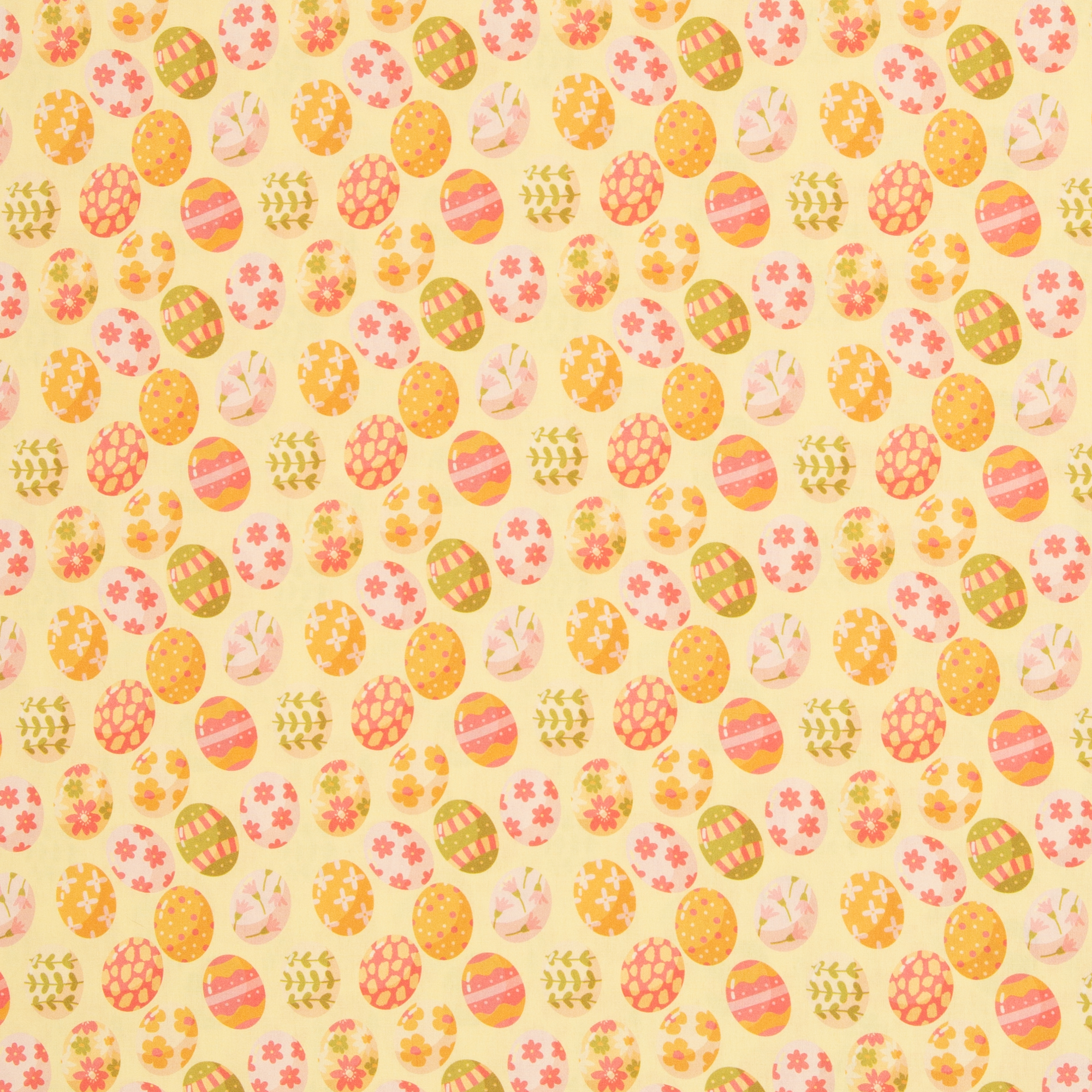 Easter – woven cotton fabric in light yellow, 40 cm section