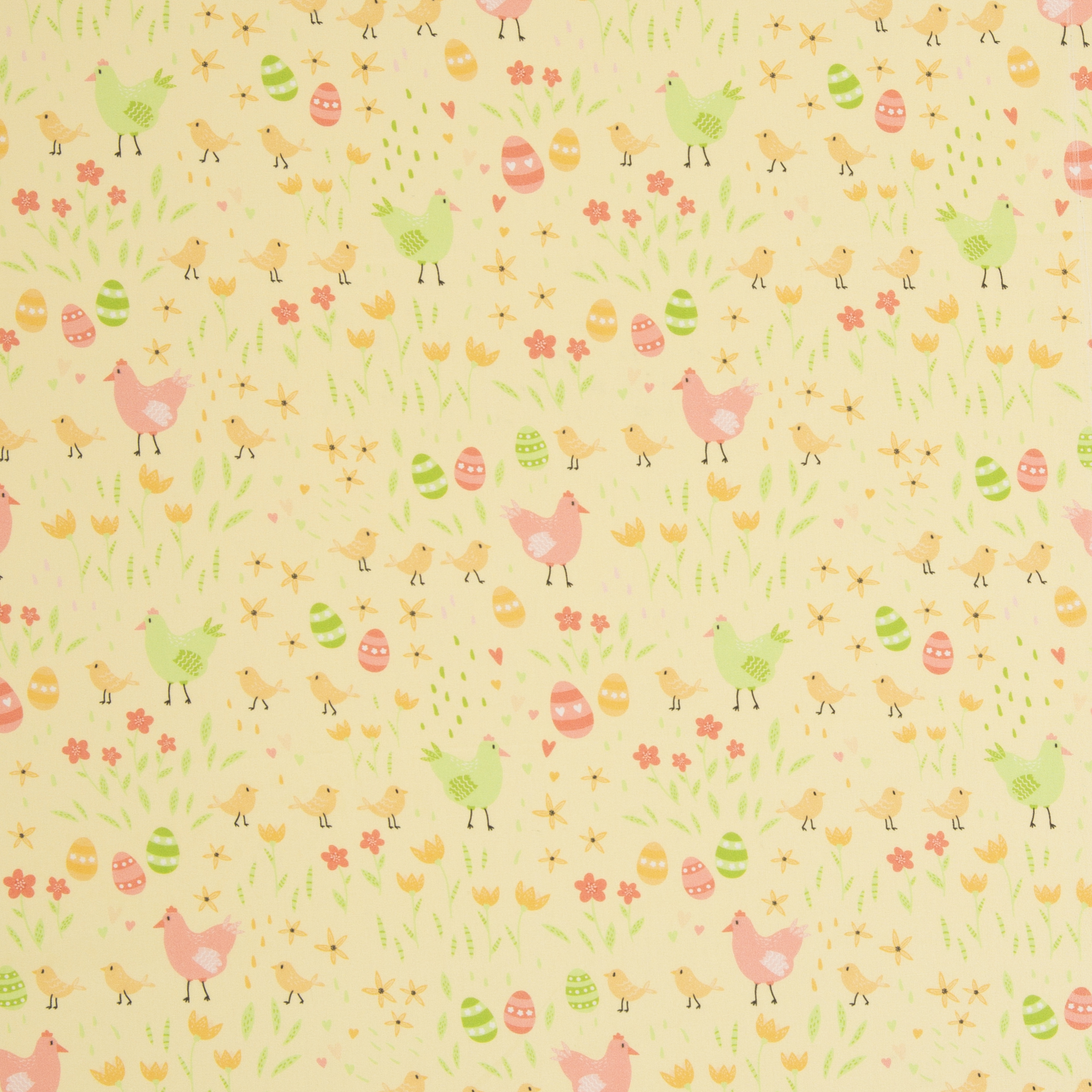 Easter – woven cotton fabric in light yellow, 40 cm section