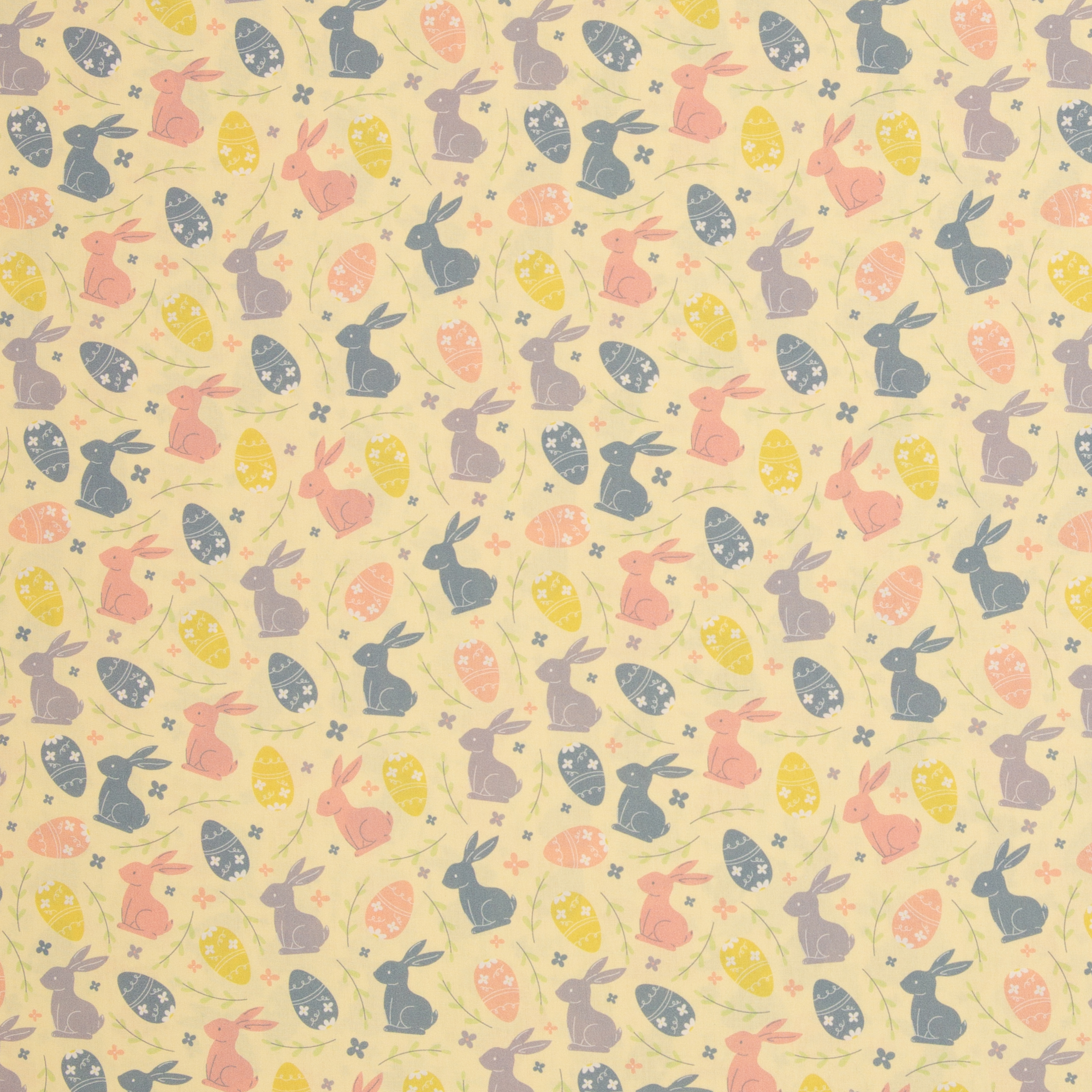 Easter – woven cotton fabric in light yellow, 40 cm section