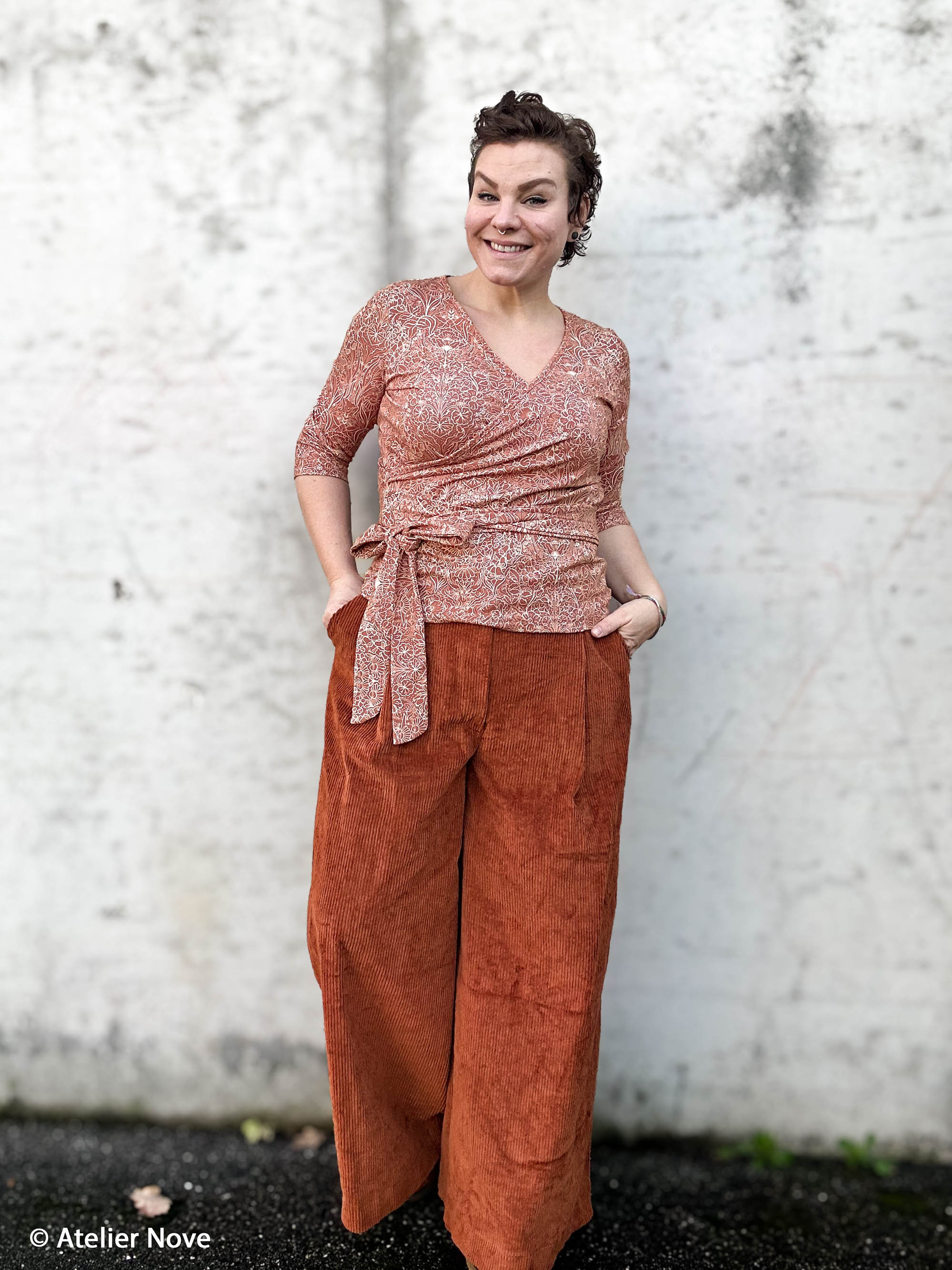 Autumn Damask by Bienvenido Colorido, Jersey Baumwolle