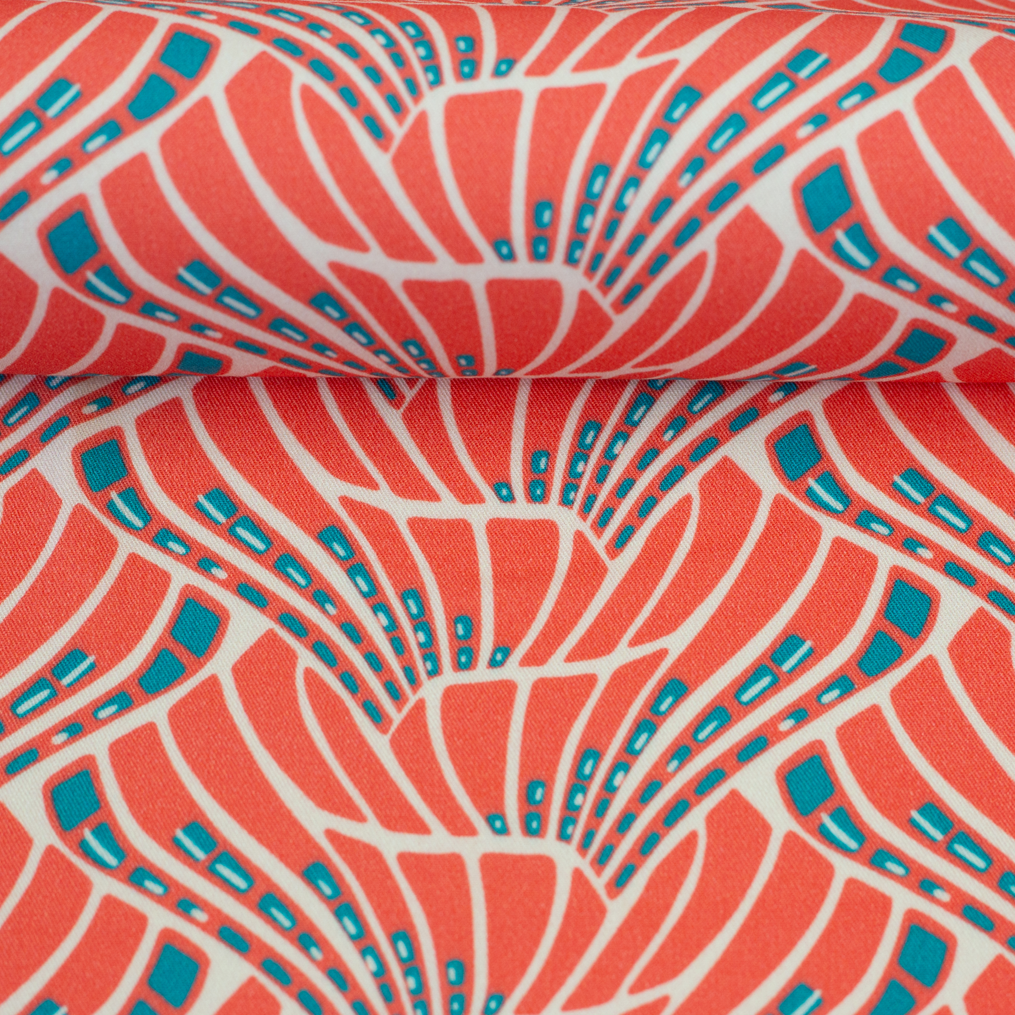 Vienna Coral by Bienvenido Colorido, Viskose Webware Vienna Coral by Bienvenido Colorido, Viskose Webware