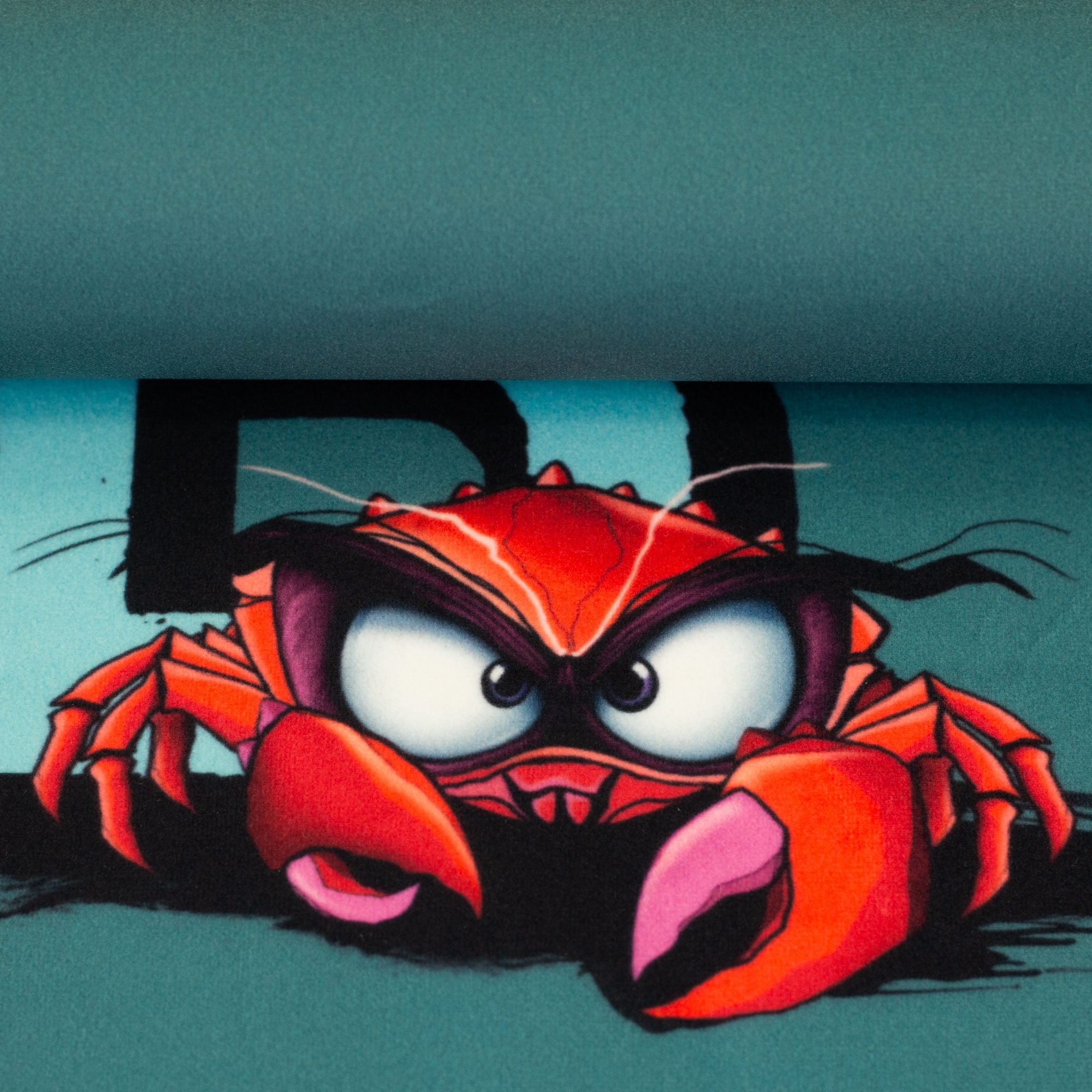 Salty Pillows by Thorsten Berger **Panel ca. 115cm**, Samt Salty Pillows by Thorsten Berger – Samt Panel ca. 115 cm mit Kissenmotiv „Krabbe“ in Petrol (100747), Stoffballen, Meterware für B2B-Kunden
