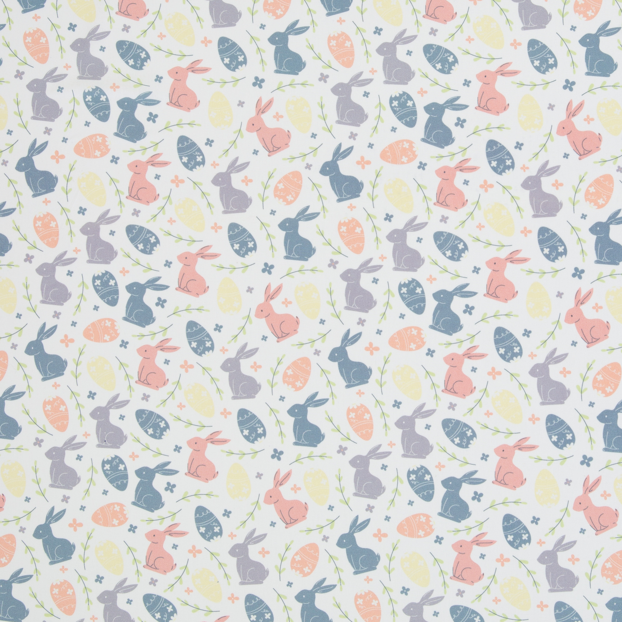 Easter – woven cotton fabric in white, 40 cm section