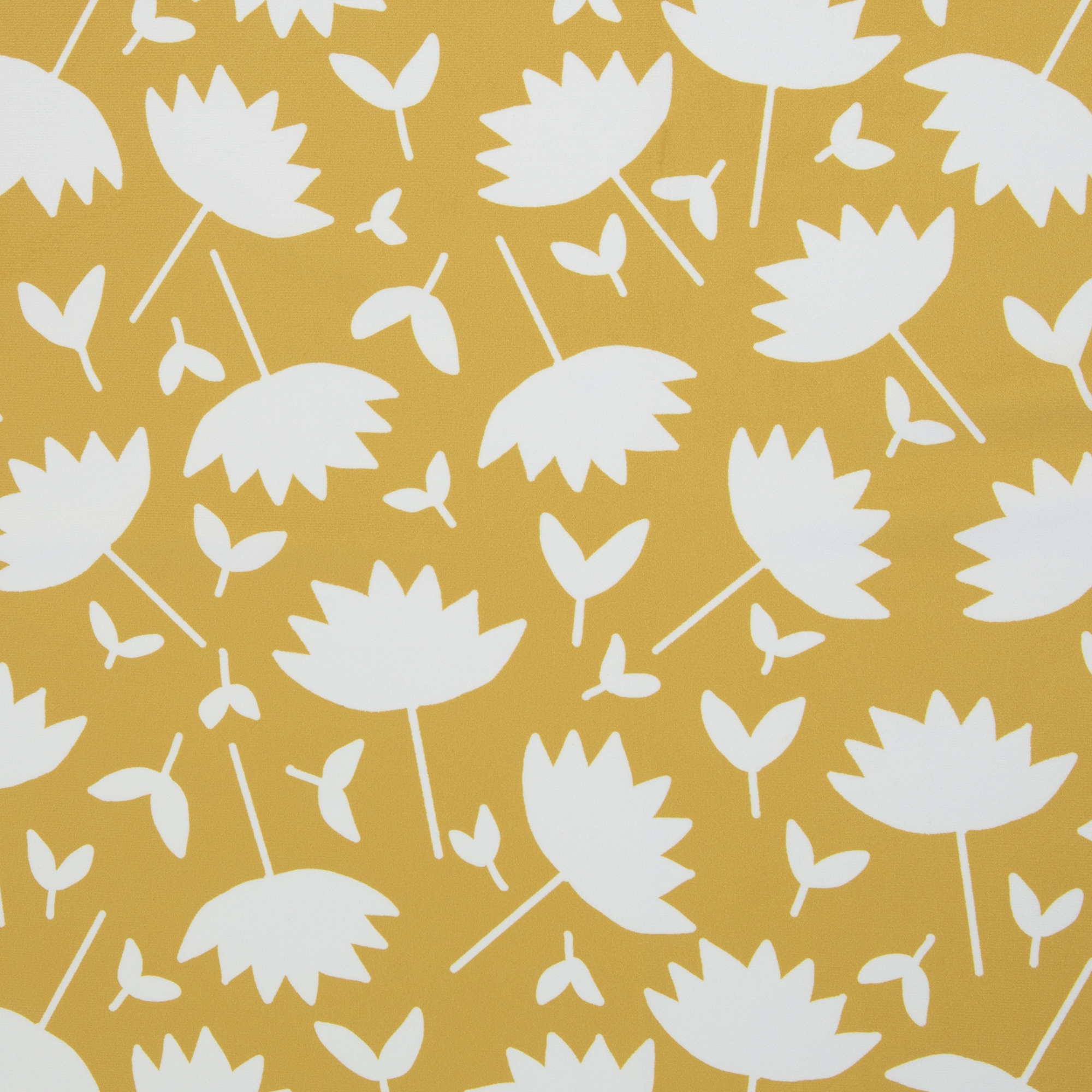Velvet Flowers by Emjo Design – Samt mit Blumen-Motiv in Goldgelb/Weiß (314011), 40 cm-Ausschnitt