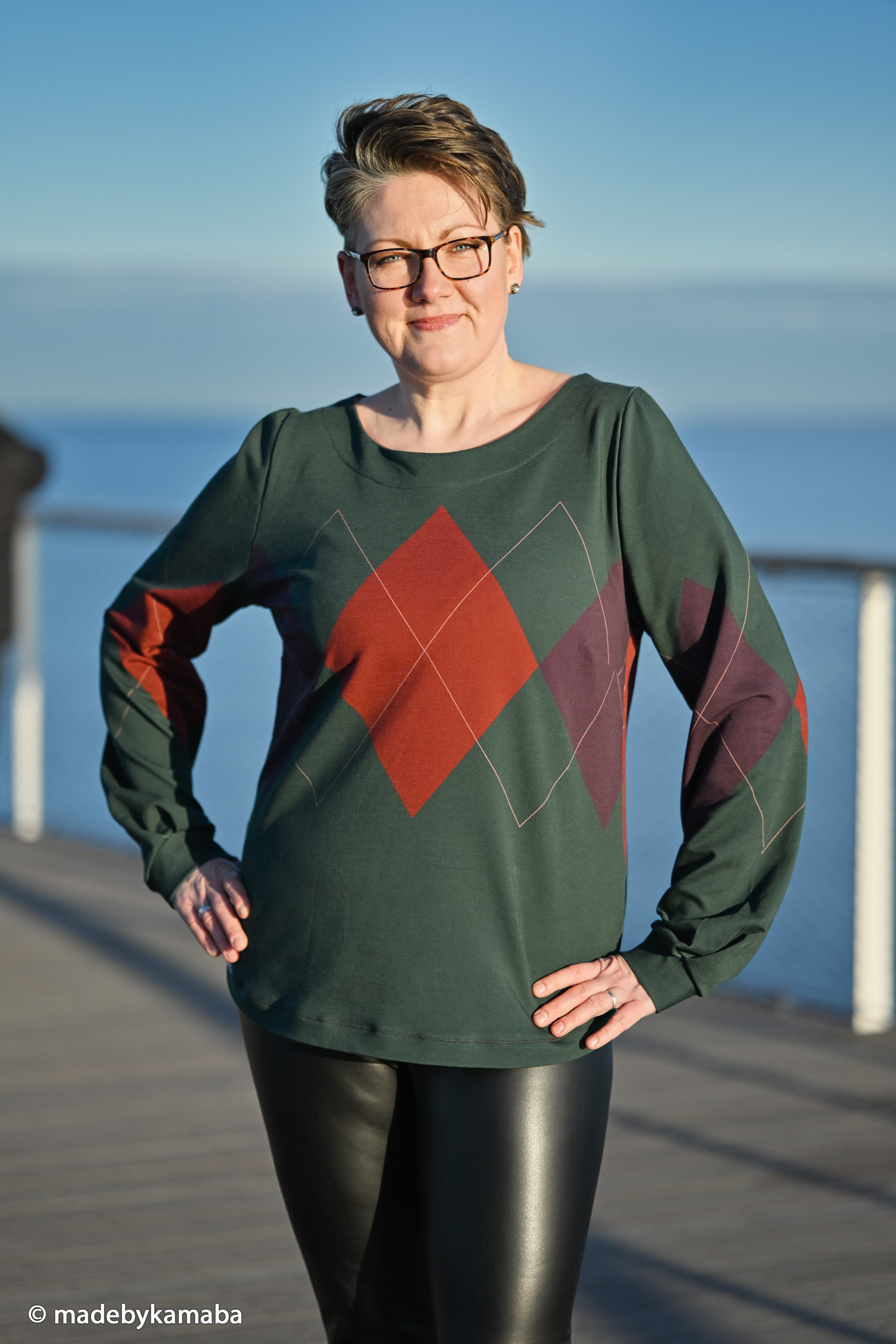 Geoluxe Argyle by ki-ba-doo, French Terry, Diamonds, teal Geoluxe Argyle by ki-ba-doo, French Terry, Diamonds, teal
