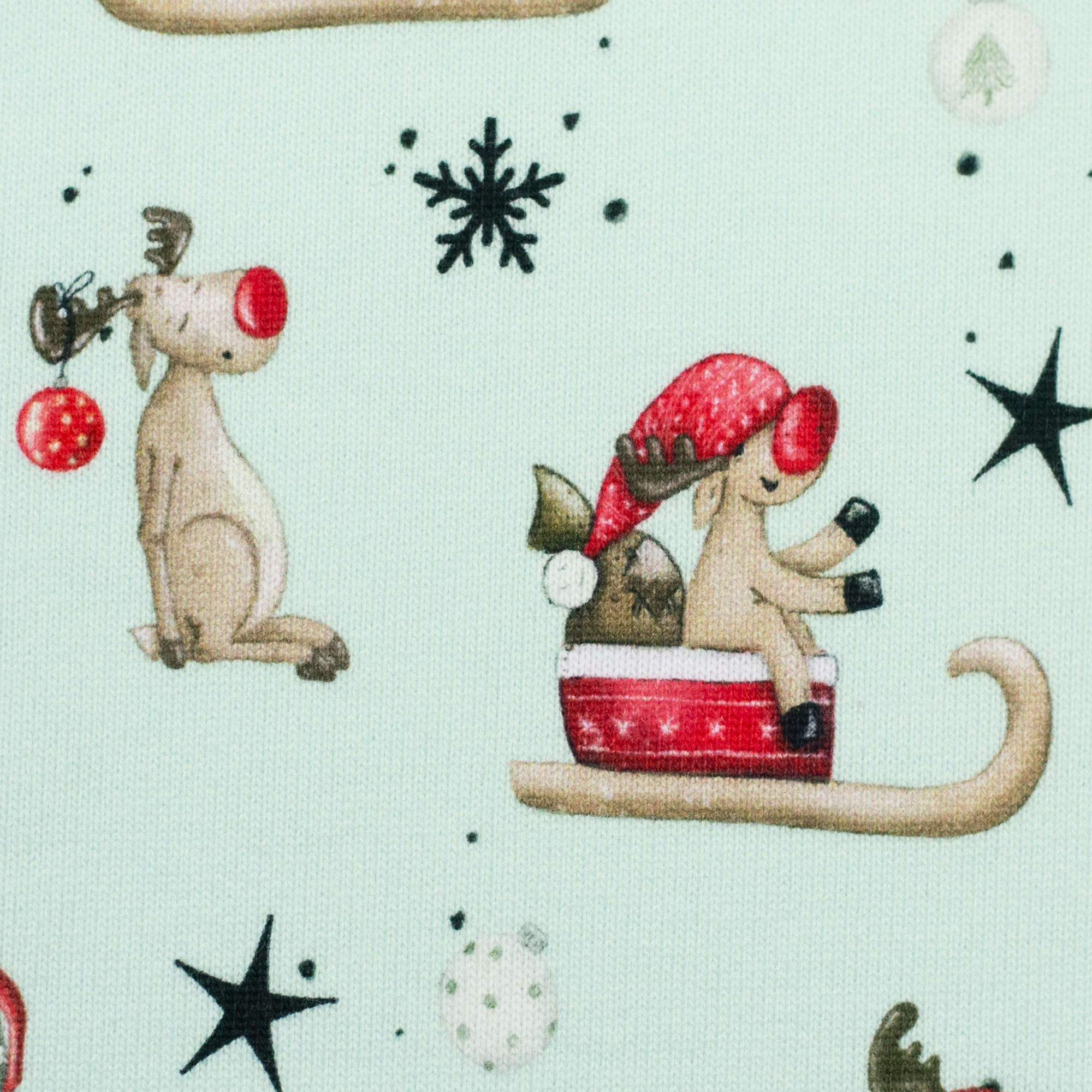 Winterwonderland von Sabine Marschall in hellmint, 10 cm-Detailausschnitt