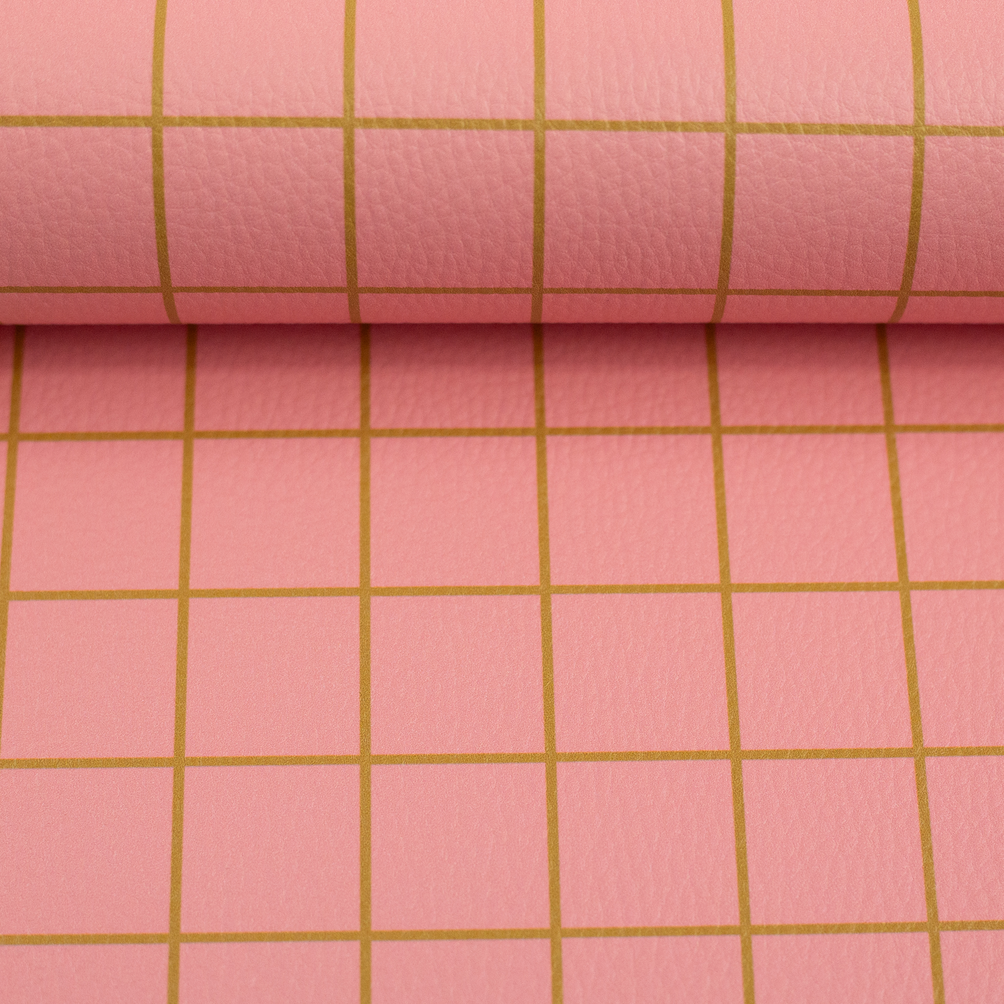 Kunstleder Happy Collection apricot mit Karos - Ballenbild