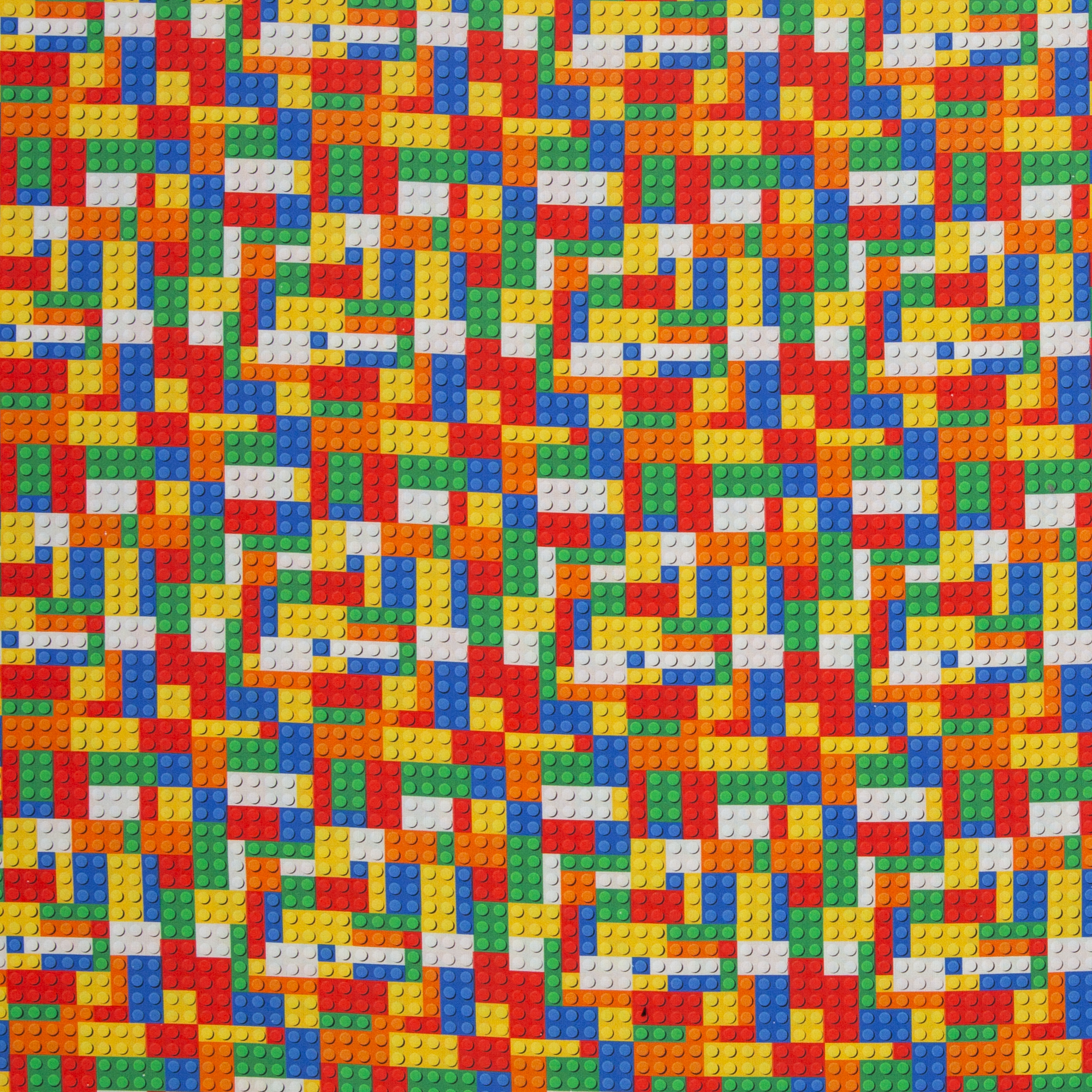 Bill – Baumwoll-Webware mit Klemmbaustein-Motiv in bunten Farben (821999), 40 cm-Ausschnitt