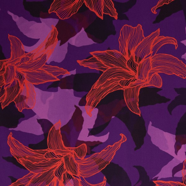 Flamingo Flowers by Thorsten Berger, Viskose Webware