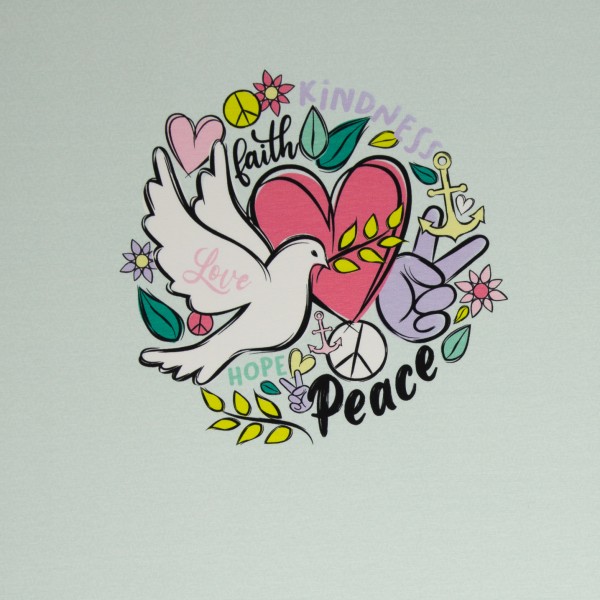 Happy Love &amp; Peace by lycklig design, Jersey Baumwolle