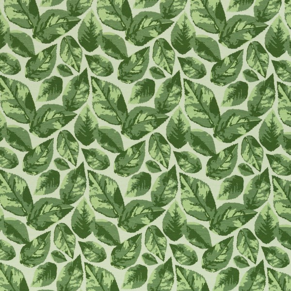 Jade by lycklig design, Jersey Baumwolle, Blätter, kiwigrün
